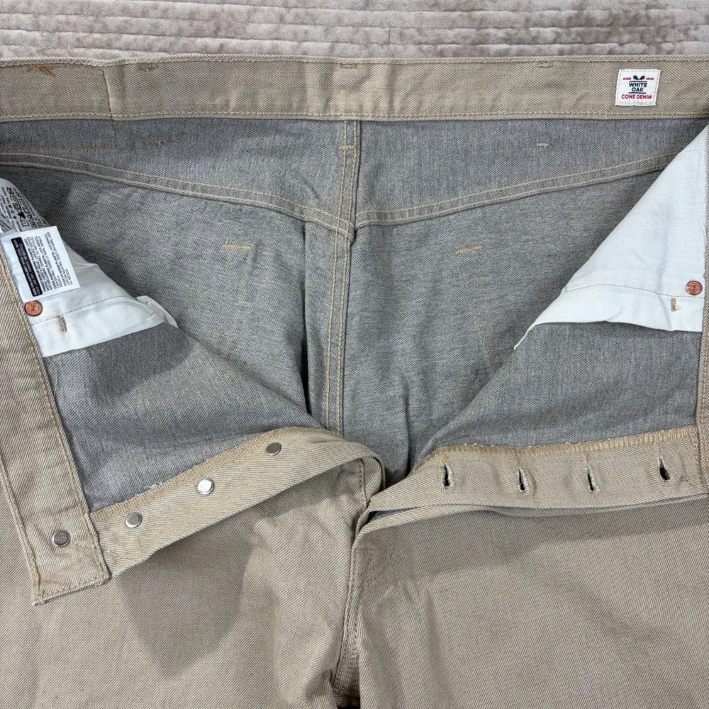 Levi's 501 Original Fit Jeans Beige Cone Denim Button Fly Mens W44 L34‎